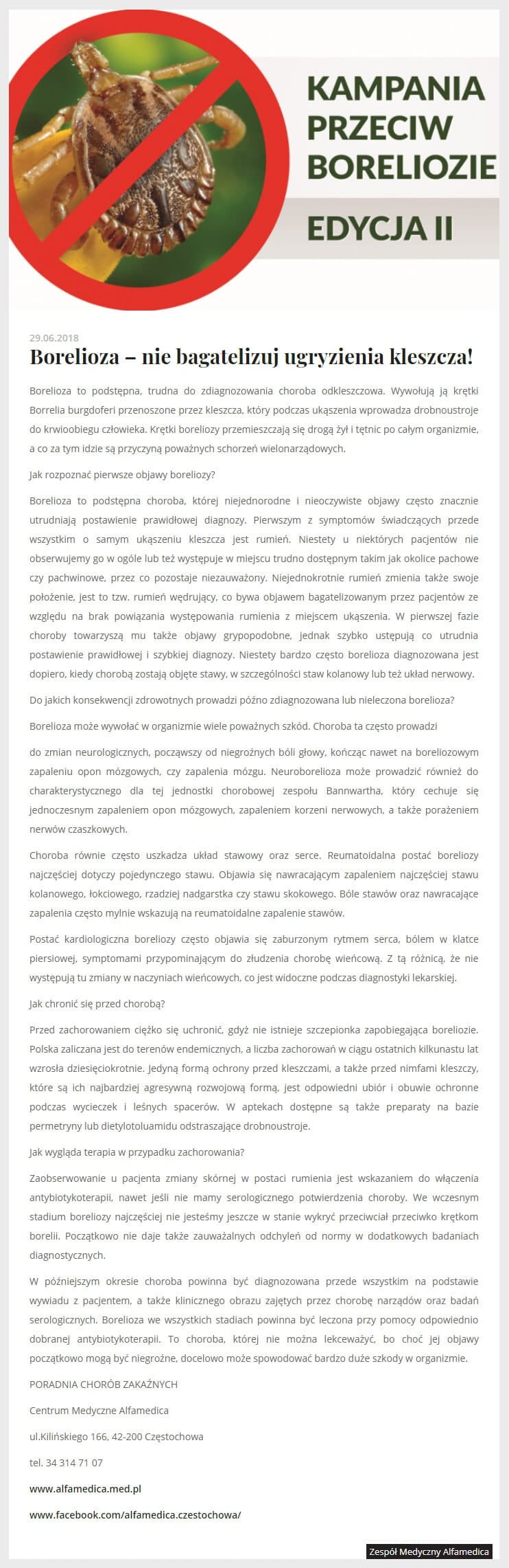 Borelioza artykuł